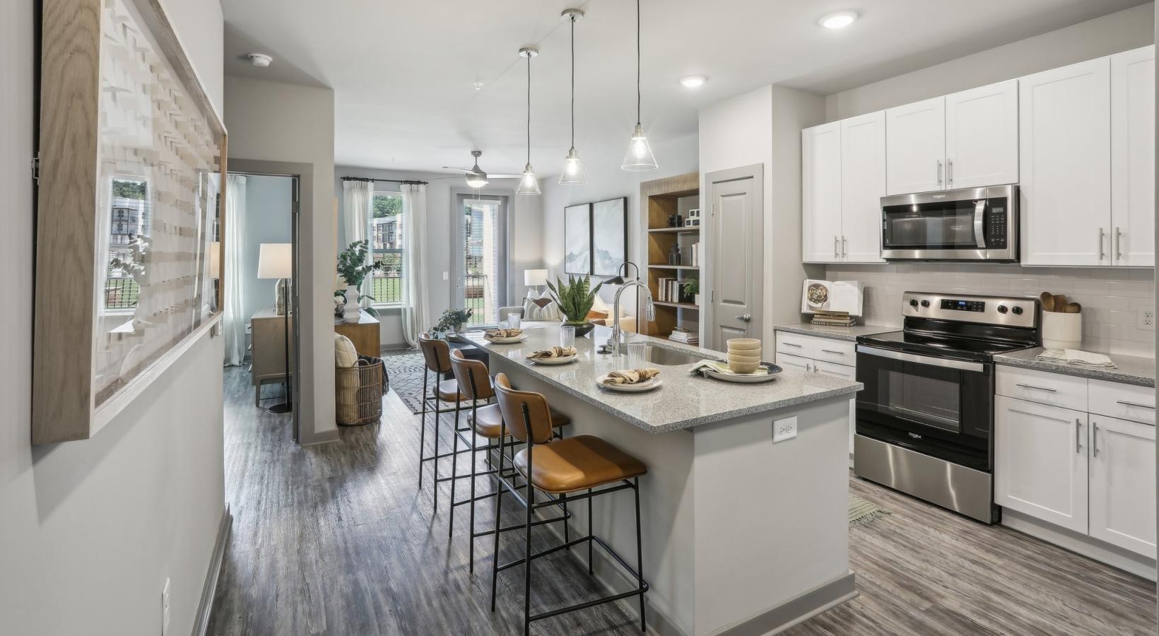 Find your perfect fit at Accent Suwanee Creek a kitchen with white cabinets