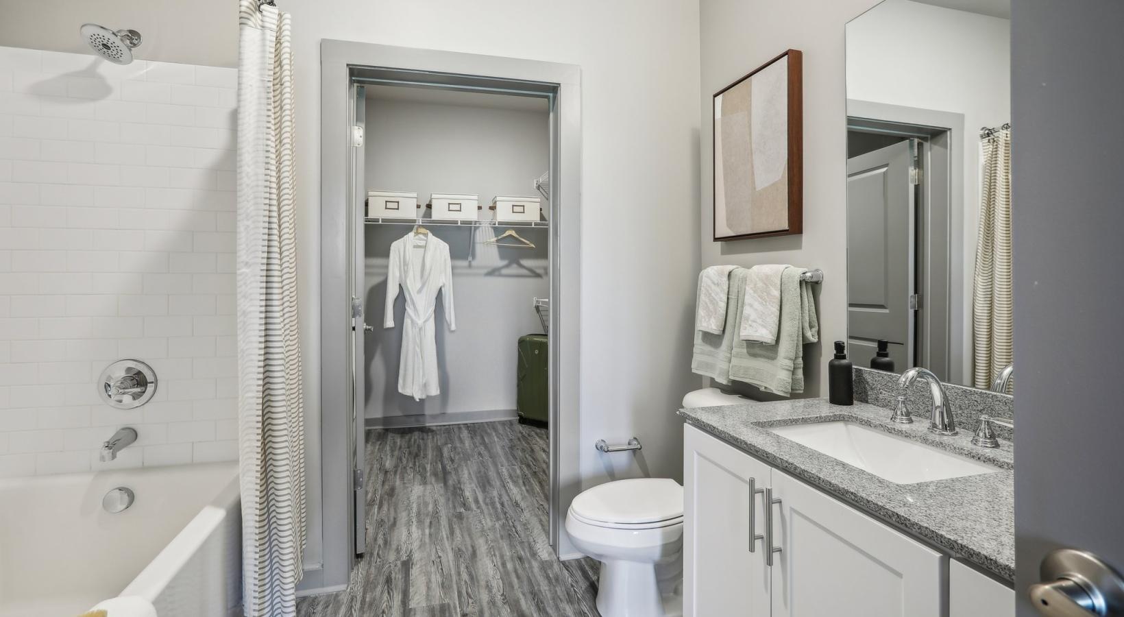 Bathroom options with thoughtful details a bathroom with a shower and sink